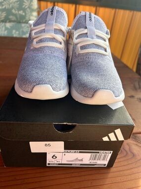 adidas Kids Knit Slip-On Sneakers in Light Blue Gray